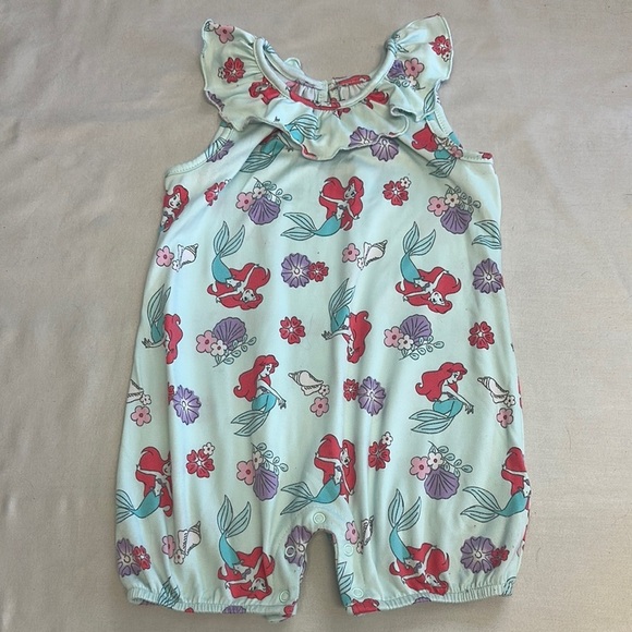Disney - Little Mermaid Ariel Floral Romper - Mint and Red - Picture 1 of 6